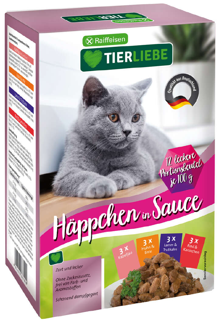 TIERLIEBE Katzen-Nassfutter Häppchen in Sauce